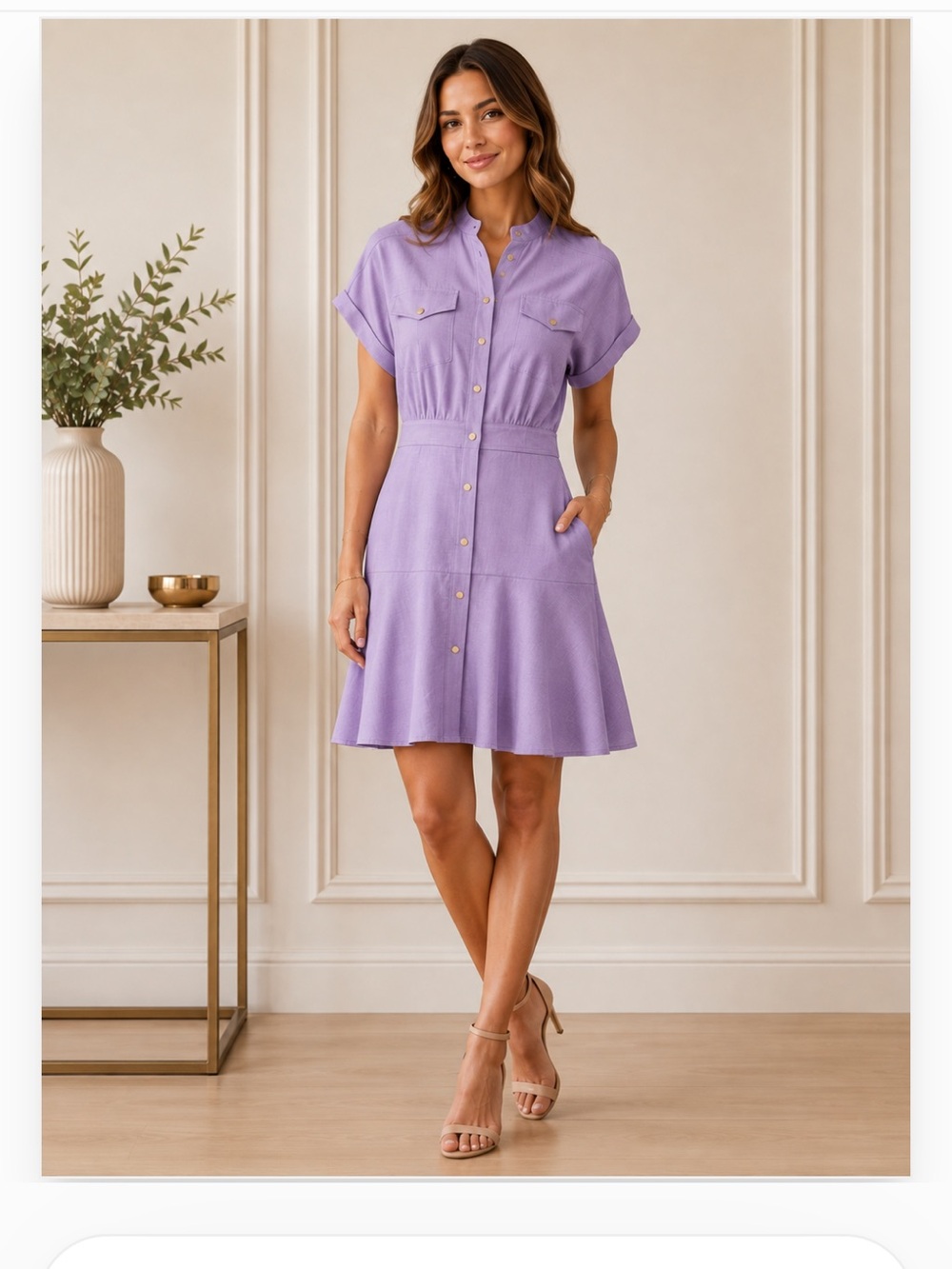 SUNCOO Lilac Short-Sleeve Dress | Size T1 (Small) | Never Worn